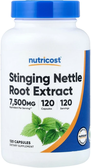 Nutricost 서양쐐기풀 뿌리추출물 캡슐 120정(캡슐 1정당 375mg) Nutricost (뉴트리코스트), Nutricost, 서양쐐기풀 뿌리추출물, 캡슐 120, 1개 - 쿠팡