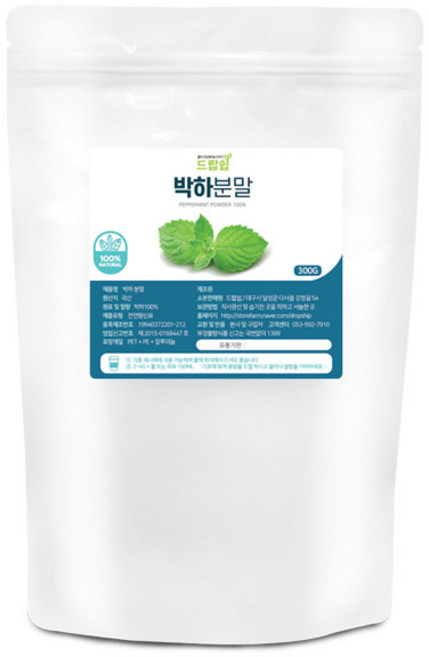 박하 분말(국산) 300g 가루 선식 건강 한방 차 향신료, 1개