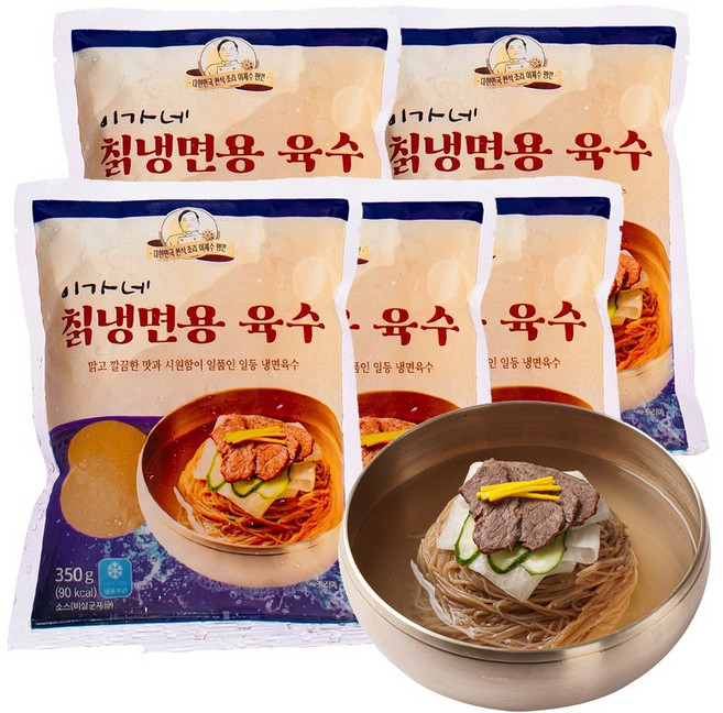 [이가네식품] 이재수명장 명인의 칡냉면용 육수 350g, 5개