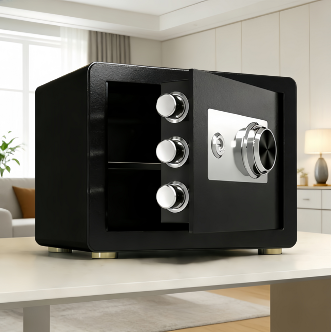 미니 금고 비밀번호 30CM 가정용 사무 소형 금고, 검정