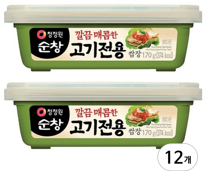 청정원순창 깔끔 매콤한 고기전용 쌈장, 170g, 12개