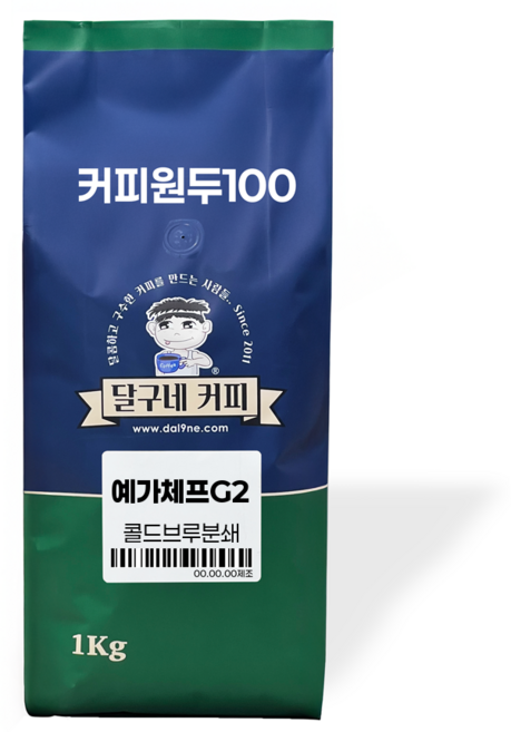 달구네커피 예가체프 G2 에티오피아 당일로스팅한 커피향 가득 원두커피 더치분쇄, 1kg, 더치, 1개