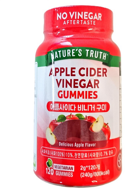 정식통관 국내배송 네이처스트루스 애사비 75구미 애플사이다비거니 사과식초 젤리비타민, 1개, 120정