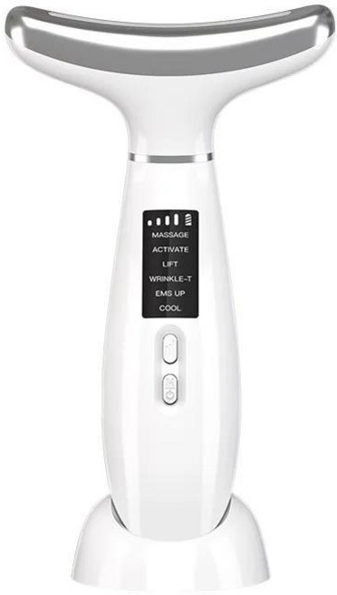 미세 전류 얼굴 리프팅 마사지 턱 리무버 피부 퍼밍 장치 얼음 압축 목 미용, 01 WHITE, 1. 하얀색