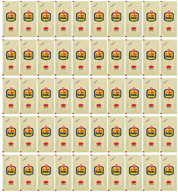 오뚜기 일회용 마요네즈 개별포장 휴대용 오쉐프 마요네즈 12g 업소용 캠핑용, 50개