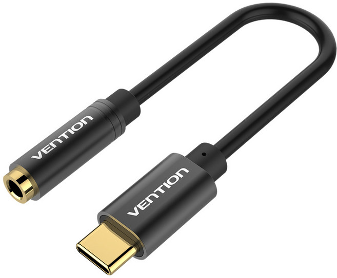 벤션 C타입 to 3.5mm 오디오 젠더 케이블, 혼합색상, 블랙