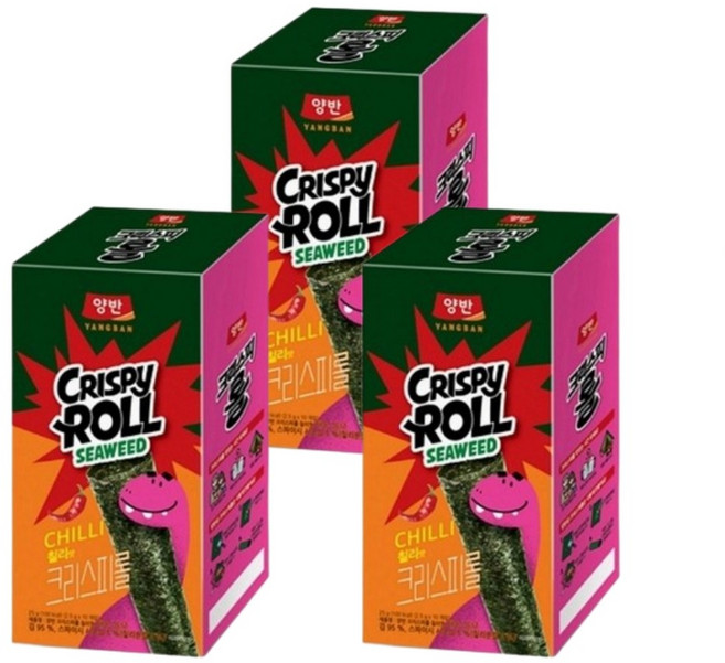 양반 김스낵 크리스피롤 칠리, 25g, 3개