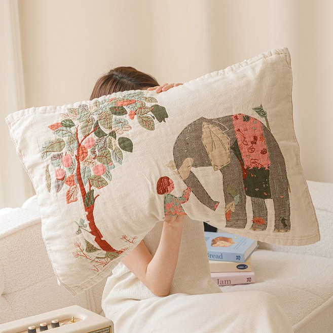 톡톡한 거즈 전면 순면 베개커버 2개 세트