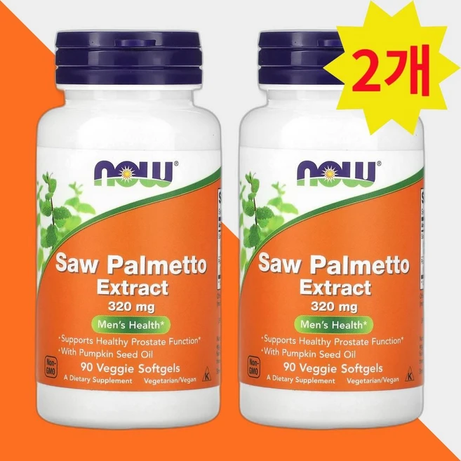 나우푸드 쏘팔메토 320mg 90정 호박씨 추출물 쏘팔매토 Saw Palmetto 2개 - 쿠팡