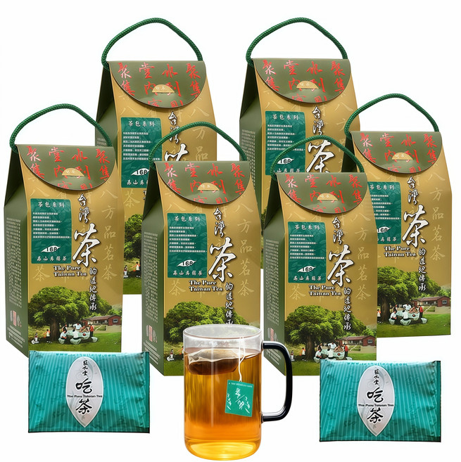 聚水堂 台灣阿里山一心二葉手採茶包, 6套, 茶葉包