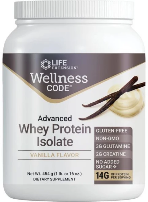 라이프익스텐션 Life Extension Wellness Code Advanced Whey Protein Isolate - Vanilla Flavor -Protein Shake, 1 Pound (Pack of 1), 454g, 1개 - 쿠팡