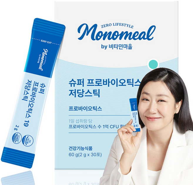 비타민마을 모노밀 슈퍼 프로바이오틱스 19 저당스틱 유산균 30포, 2g, 30개