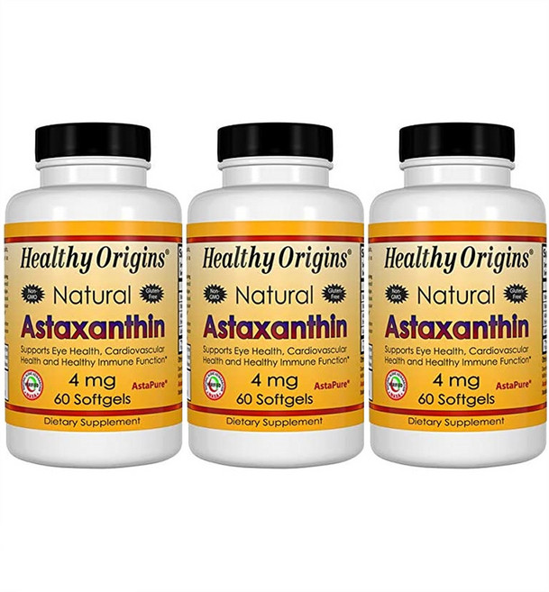 Healthy Origins 헬시오리진 초임계 루테인 내츄럴 아스타잔틴 60정, 60개, 3개