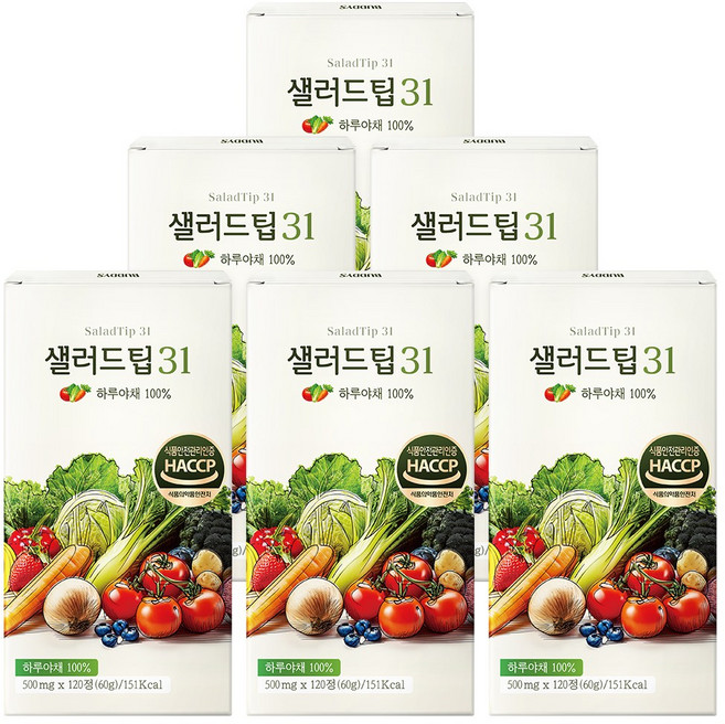 샐러드팁 식이섬유 41g, 6개, 120정