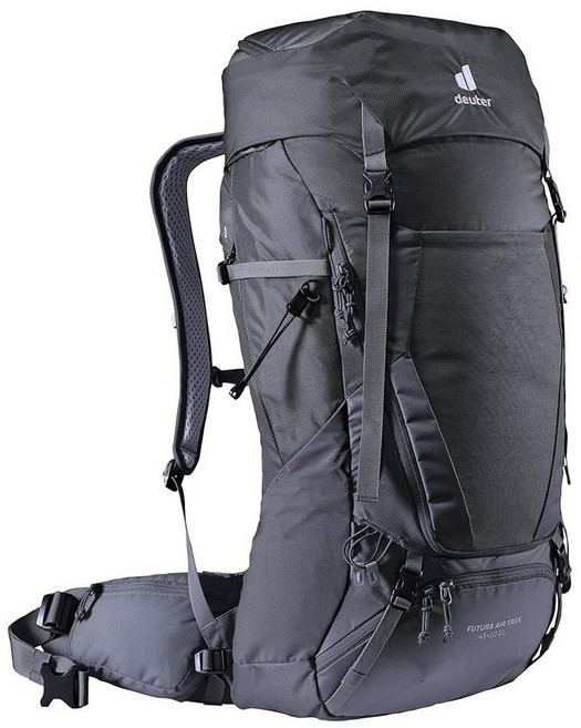 Deuter Futura Air Trek 45 + 10 SL 여성용 하이킹 백팩, 블랙 그래파이트, 1