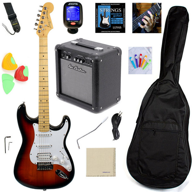 루나스 일렉기타 전기 앰프 패키지, 블루, 루나스 일렉기타 풀패키지, 1개