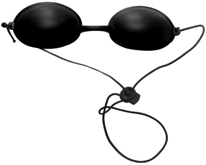 예삐스토어 레이저 눈보호 눈가리개 실리콘 안경 태닝 고글, 2개, 블랙-PVC케이스