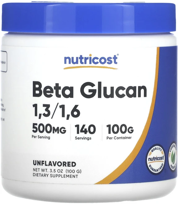 Nutricost 베타글루칸 13/16 무맛 500mg 100g(3.5oz), Nutricost베타글루칸1316무맛500mg100g3, 100g, 1개 - 쿠팡