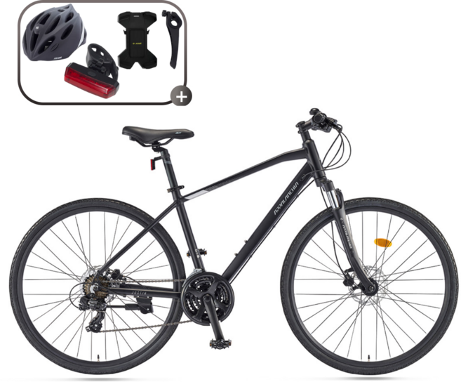 2026 삼천리 아팔란치아 700C 저스틴 21D 하이브리드 자전거 알루미늄 프레임 21단, 1개, 177cm, 블랙(무광/450)