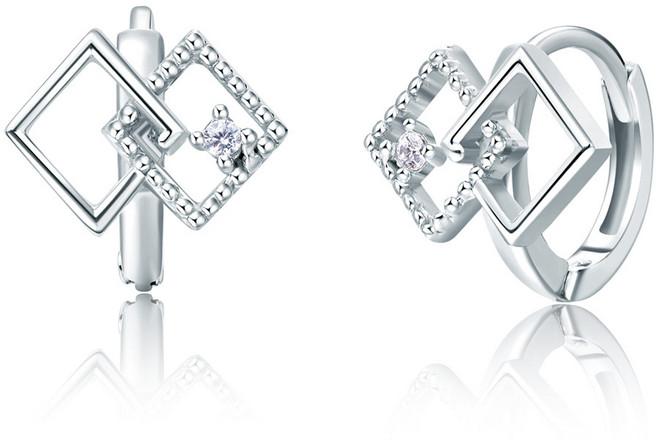 실버 925 귀걸이 더블디아망 원터치 이어링