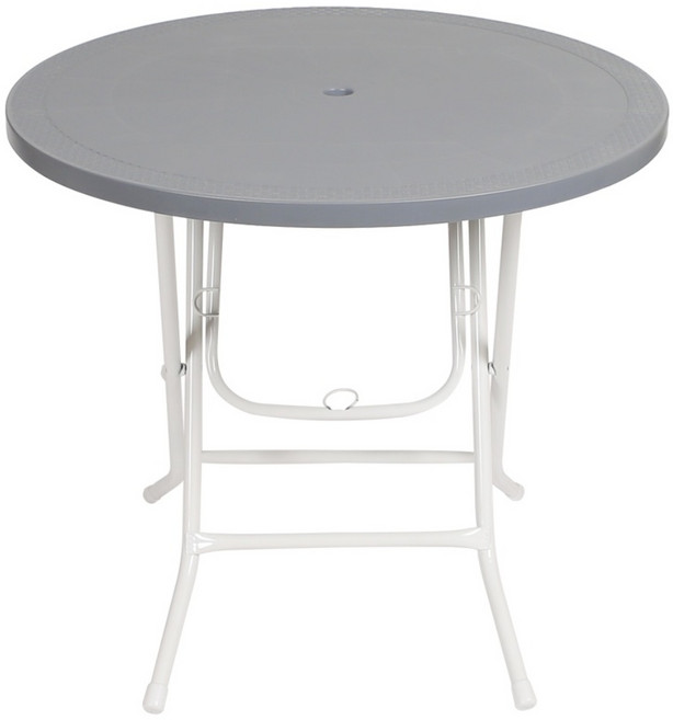 지오리빙 접이식 플라스틱 원형 테이블, 그레이