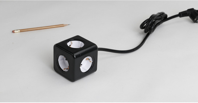 파워아트큐브v2 5구 고용량 선있는 디자인 벽 멀티탭, 1개, 3m, 블랙