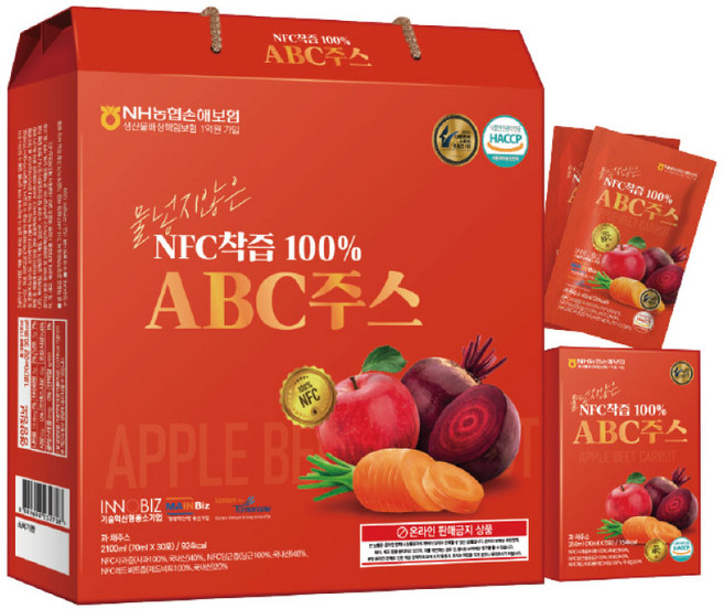 NFC착즙 ABC주스 파우치 30포 선물세트, 1세트, 2.1L