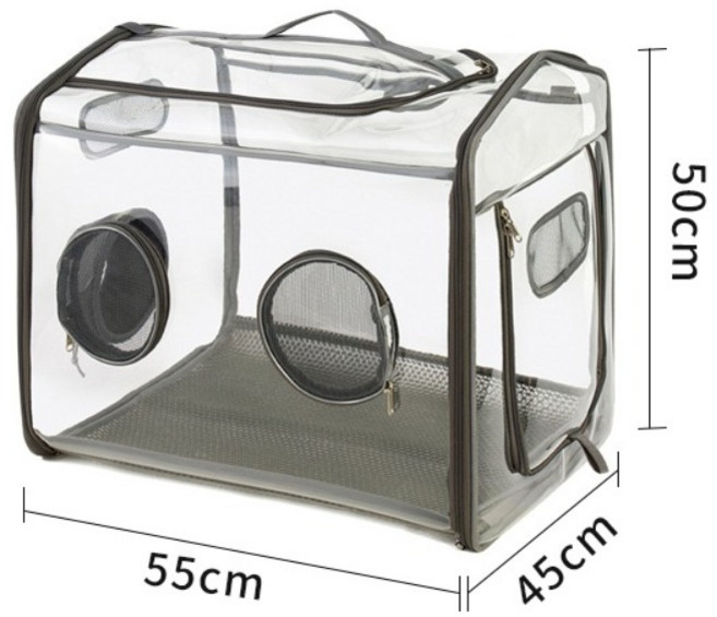 강아지 드라이룸 접이식 애견 펫 건조기 중대형 고양이 털말리기, 투명 M, 1개