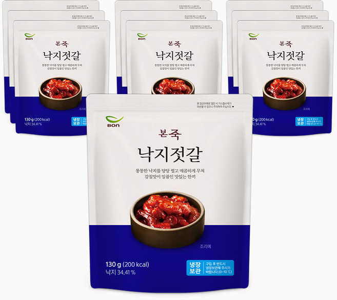 [본죽] 낙지젓갈 130g 10팩 반찬, 10개