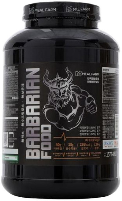 바바리안푸드 단백질보충제 프로틴 쉐이크파우더 2통, 2kg, 2개
