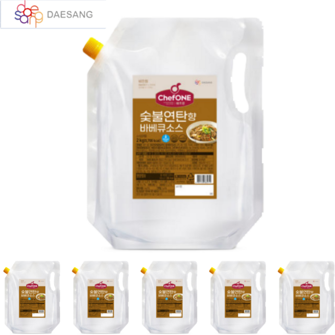 쉐프원 숯불 연탄향 바베큐소스, 2kg, 5개