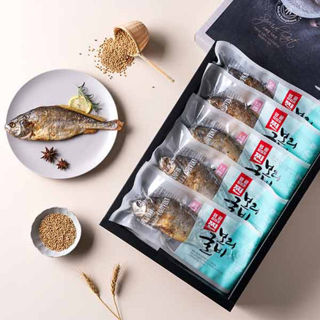 해림 영공 법성포 찐보리굴비 2~3분OK 특대 선물용 가정용 개별포장, 1세트, 찐보리굴비 대형 5미