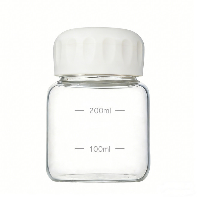 WHH 다용도 내열 쥬스 유리병 미니 밀페용기, 4개, 250ml