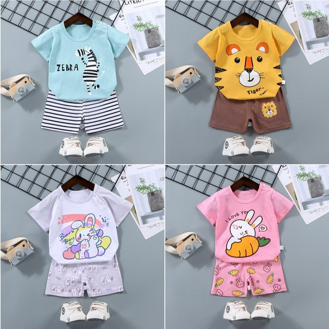 男女童純棉短袖家居服套裝