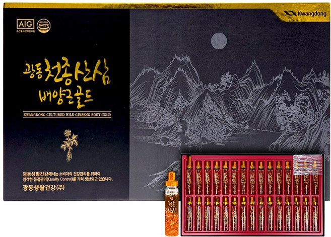 광동 천종 산삼배양근 골드 30병 생체 뿌리, 1개, 600ml