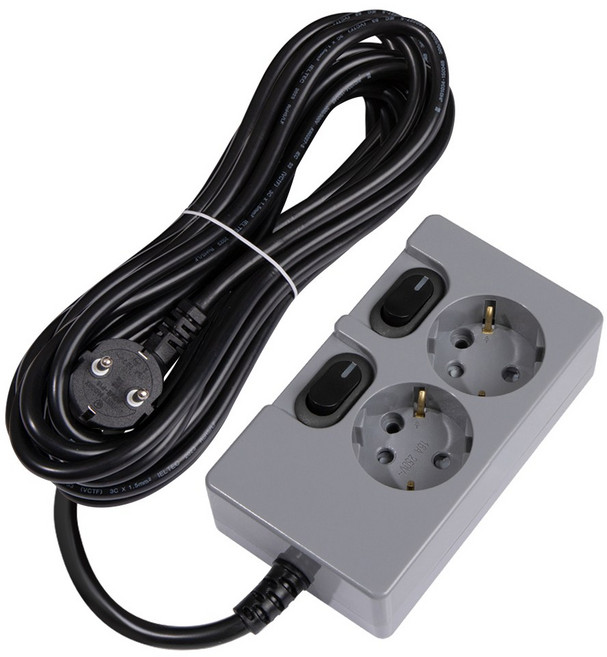 스윗홈 개별스위치 접지형 절전형 멀티탭 2구 16A HOME-MO16S2, 7m, 개별스위치 2구 그레이, 1개