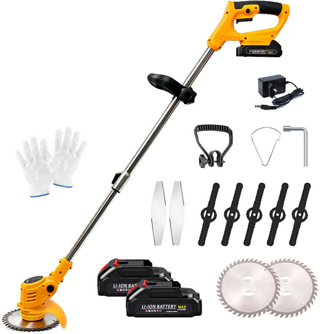 우스틴스 무선예초기 휴대용 전기 충전식 전기 잔디톱 신축식 잔디 깎 잔디 관리용 확장 가능한 트리머 배터리 포함, 1세트