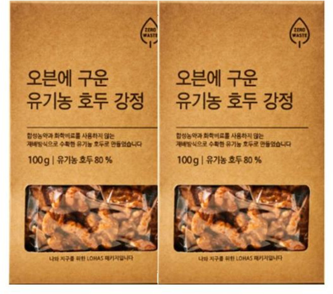 풀무원 오븐에 구운 호두강정(유기농) 100g 2개