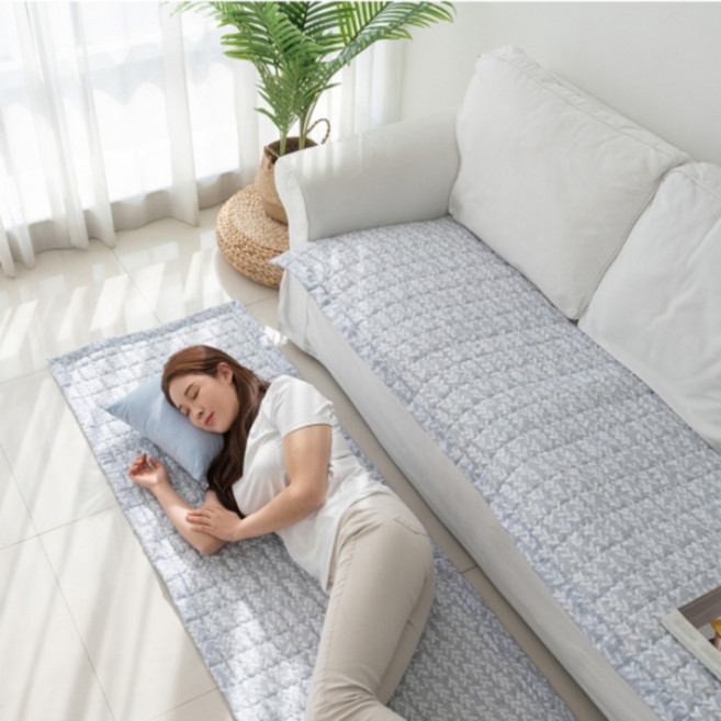 4색 2인-6인 여름 국산 냉감 인견 소파패드 소파매트 시원한 소파커버 깔개 토퍼