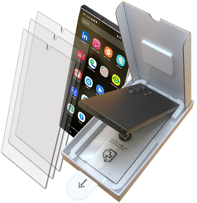 키큰기린 저반사 무광택 매트 9H 강화유리 액정 보호필름 + 부착 가이드 툴, 3개