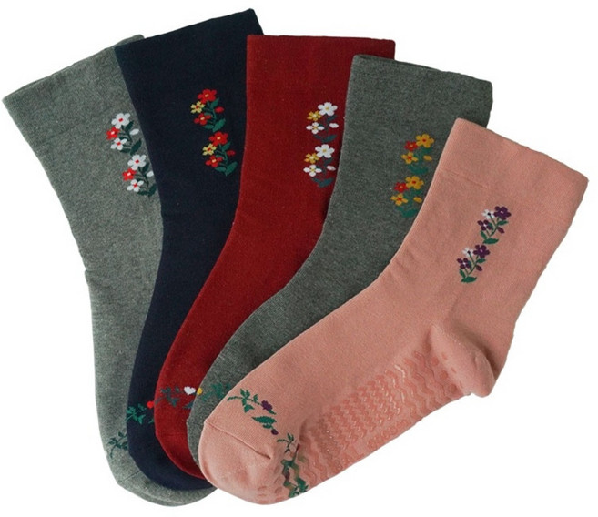 무압박양말 여성 미끄럼방지 논슬립 국산 고급 면 5켤레