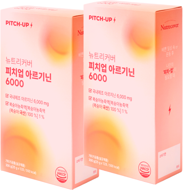 피치업 국내산 L아르기닌 6000 프리미엄 단백질 에너지 젤리 스틱, 2박스, 300g