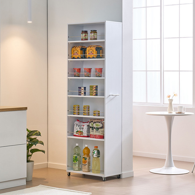 동서가구 핏틈 300 슬라이딩 틈새장 DF926454, 화이트