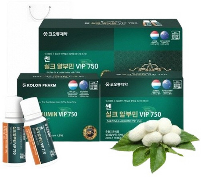 쎈 실크알부민 VIP 750 L아르기닌 타우린 아미노산 비타민미네랄 혼합제제 30병, 3박스, 375ml
