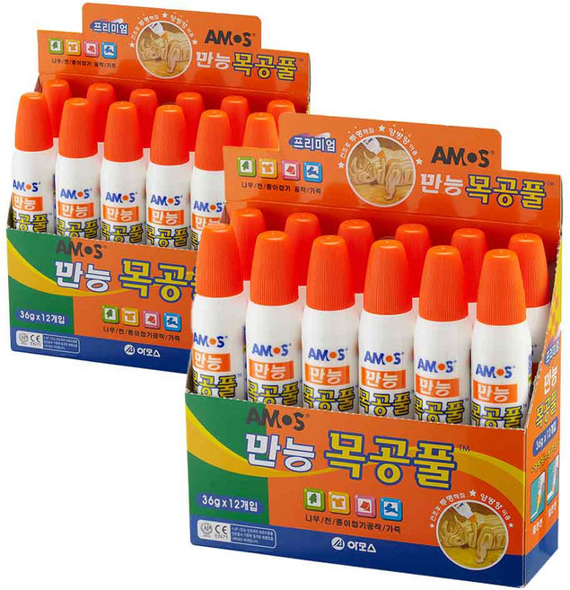 아모스 만능 목공풀 36g 낱개, 24개