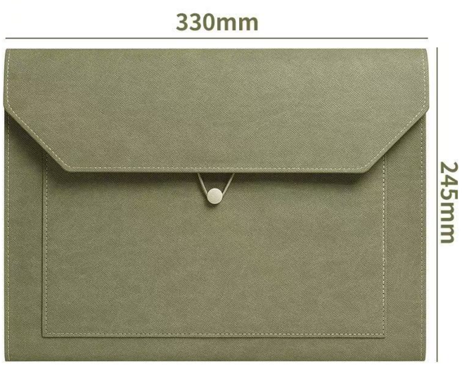 가죽 서류케이스a4 서류봉투 사무용 파우치 사무용품 파일 부동산계약서파일 자동차 등록증 보관 파우치, 그린, 1개