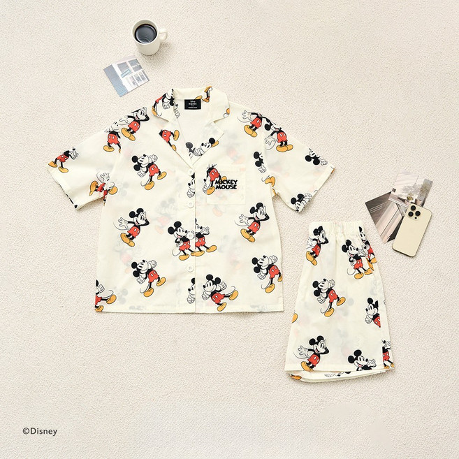 [MODERN HOUSE 중계점] 디즈니) 미키마우스 숏 슬리브 파자마 세트 아이보리 L BD0225021