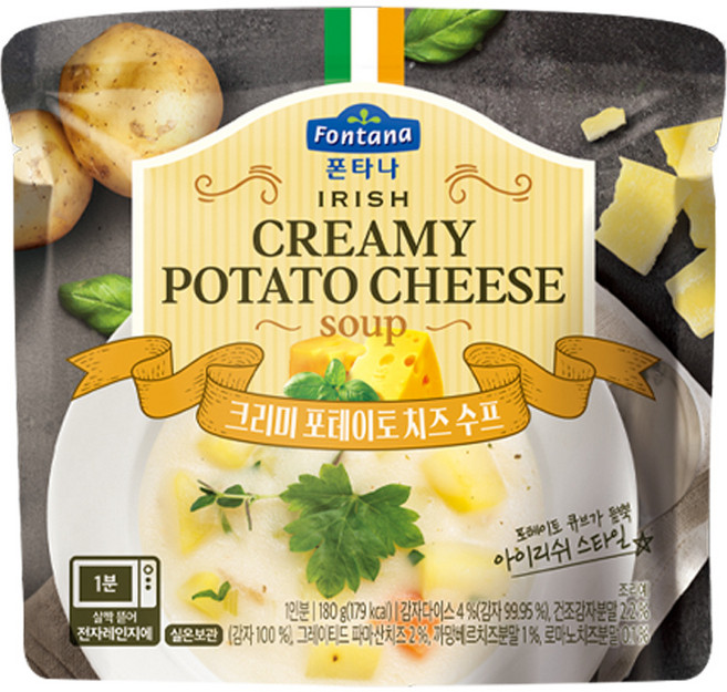 폰타나 크리미 포테이토 치즈 전자레인지용 수프, 180g, 1개