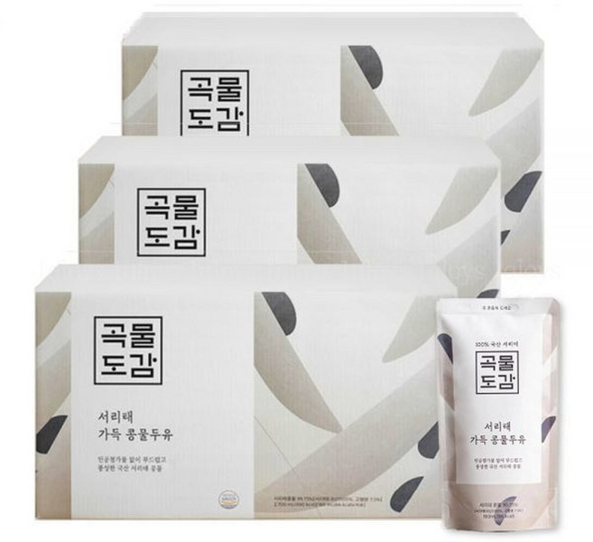 곡물도감 국산 무가당 서리태 콩물두유 180ml 45개