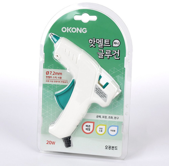 오공 핫멜트 글루건 7.2mm 20W, 1개